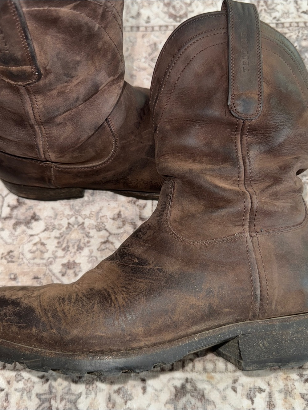 Tecovas Men’s Stockton Boots Bison Chocolate Leather Size 9.5 Western